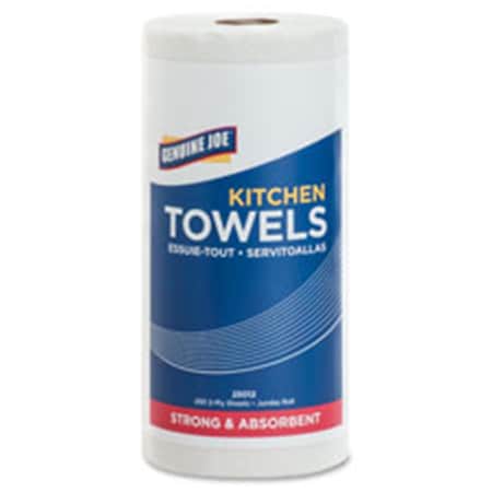 Genuine Joe 250-Sheet Perforated Roll Towels, 12 Per Carton GE464497